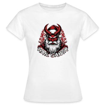 Weihnachten Hagel Santa Metall Sonnenwende - Frauen T-Shirt - Weiß - Vorne - AI Model Female 172 dark (172cm)
