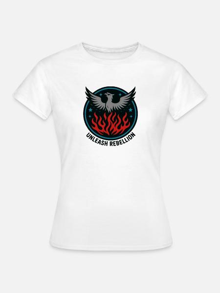 Unleash Rebellion – Phönix Emblem - Frauen T-Shirt - Weiß