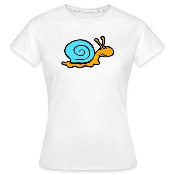 coquille d'escargot limace escargot sourit doucement - T-shirt Femme - blanc - Devant - AI Model Female 172 dark (172cm)