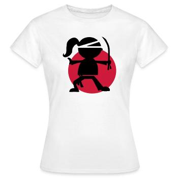 Fille ninja urbaine - T-shirt Femme - blanc - Devant - AI Model Female 172 dark (172cm)