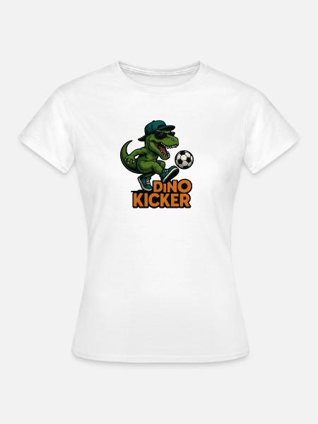 Fußball Dino - Frauen T-Shirt - Weiß
