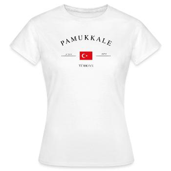 Pamukkale Turquie – Souvenir et cadeau des Fêtes - T-shirt Femme - blanc - Devant - AI Model Female 172 dark (172cm)