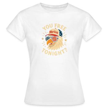 Tu es libre ce soir, Eagle, 4 juillet - T-shirt Femme - blanc - Devant - AI Model Female 172 dark (172cm)
