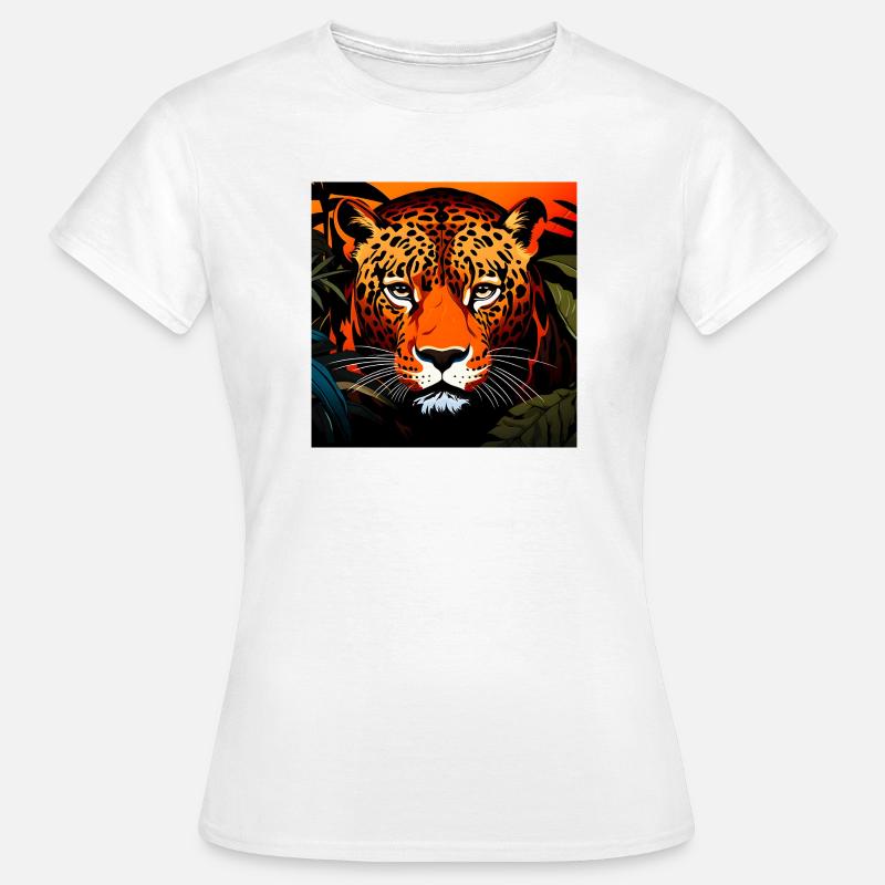 Wild Leopard Graphic - Women's T-Shirt - white