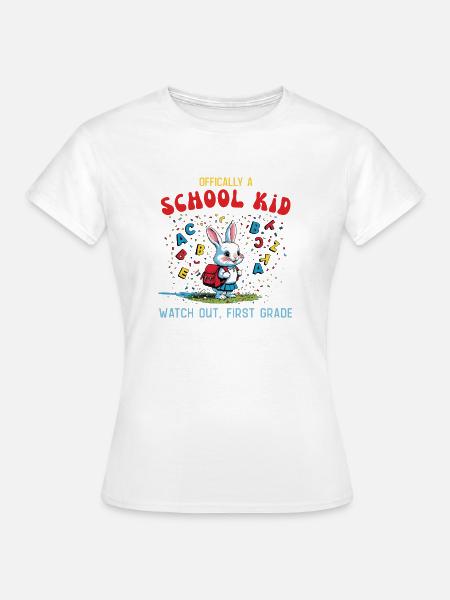 Lustiges Schulhase Design für Erstklässler - Frauen T-Shirt - Weiß