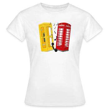 Vintage English and German phone booth - Women's T-Shirt - white - Front - AI Model Female 172 dark (172cm)