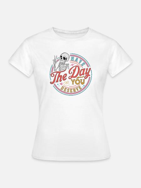 Calavera con mensaje motivador - T-shirt dam - vit