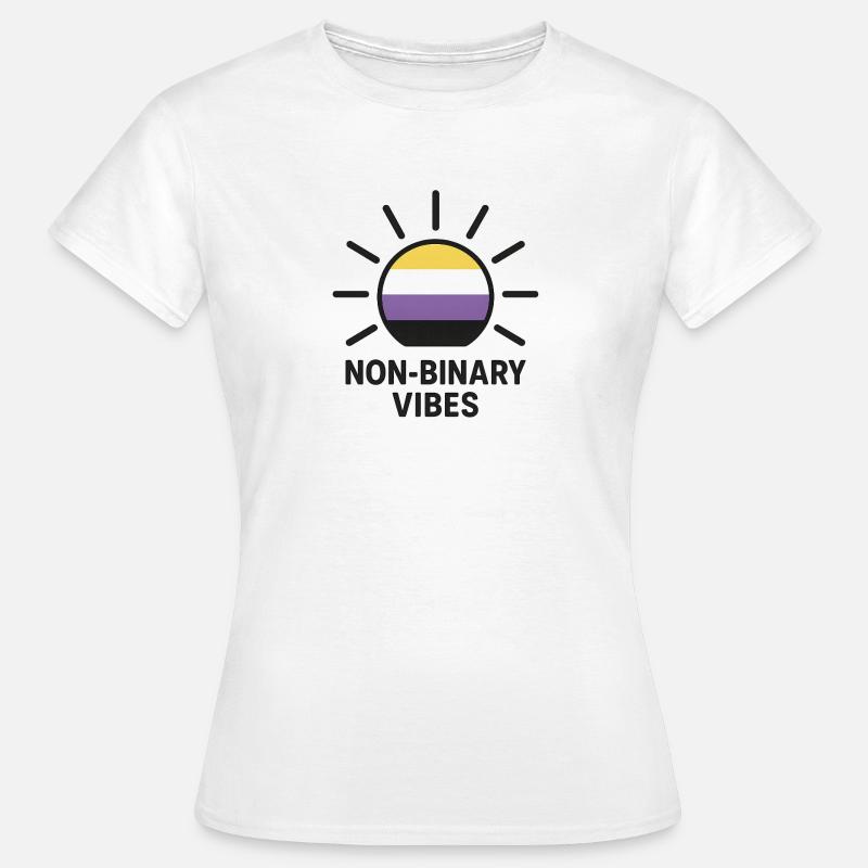 Non-Binary Vibes Sonnenlogo - Frauen T-Shirt - Weiß