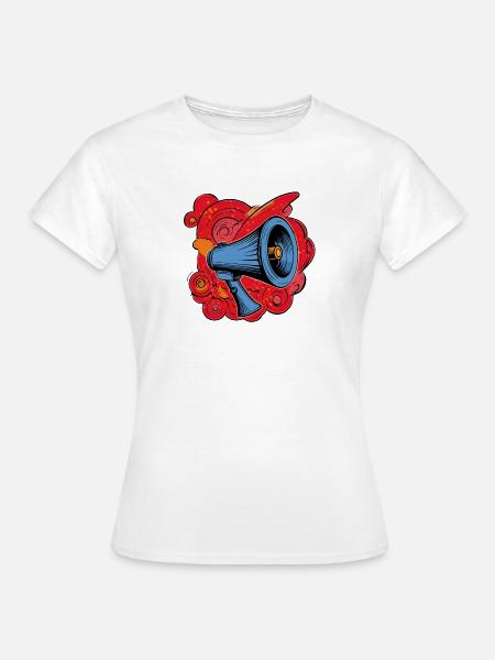 Graffiti-Lautsprecher mit vibrierenden Explosionen - Frauen T-Shirt - Weiß