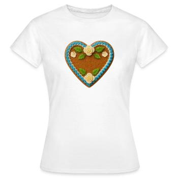Herzhaftes Lebkuchenherz mit Zuckerguss - Frauen T-Shirt - Weiß - Vorne - AI Model Female 172 dark (172cm)