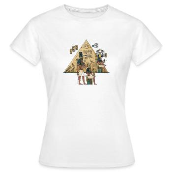 Ägyptische Hieroglyphen und Pharaonenmotif - Frauen T-Shirt - Weiß - Vorne - AI Model Female 172 dark (172cm)