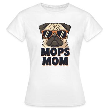 Maman carlin, lunettes de soleil qui disent Maman du chien - T-shirt Femme - blanc - Devant - AI Model Female 172 dark (172cm)