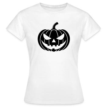 Kürbis Grusel Illustration - Frauen T-Shirt - Weiß - Vorne - AI Model Female 172 dark (172cm)