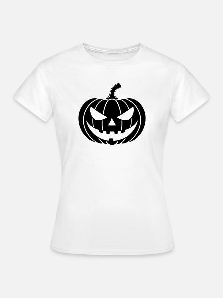 Kürbis Grusel Illustration - Frauen T-Shirt - Weiß