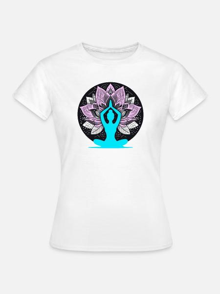 Meditative Yoga Lotus Design - Frauen T-Shirt - Weiß