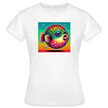Kugelfisch - Frauen T-Shirt - Weiß - Vorne - AI Model Female 172 dark (172cm)