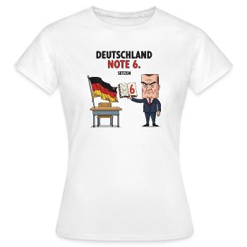 Deutschland Note 6 Motiv mit Lehrer  - Frauen T-Shirt - Weiß - Vorne - AI Model Female 172 dark (172cm)