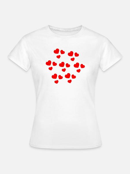 Abstrakte Herzen für romantische Anlässe - Frauen T-Shirt - Weiß