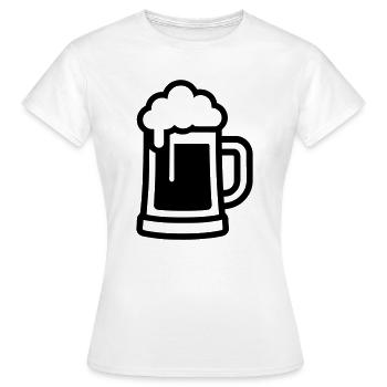 Verre à bière symbole bière - T-shirt Femme - blanc - Devant - AI Model Female 172 dark (172cm)