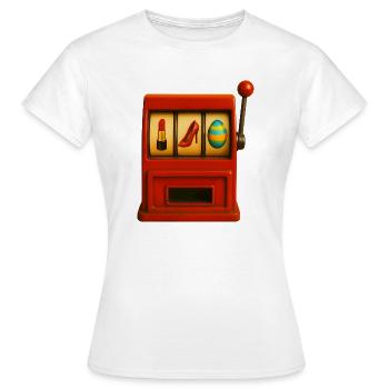 Einarmiger Bandit mit Accessoires  - Frauen T-Shirt - Weiß - Vorne - AI Model Female 172 dark (172cm)
