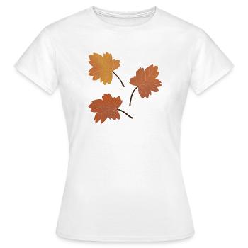 Motif de feuille d’érable d’automne pour vêtements confortables - T-shirt Femme - blanc - Devant - AI Model Female 172 dark (172cm)