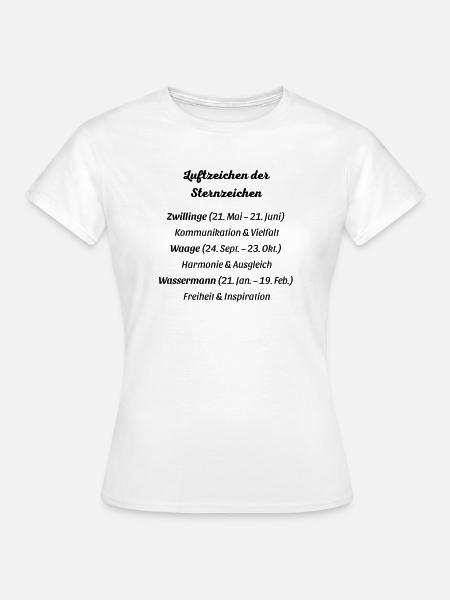 Luftzeichen der Sternzeichen - Frauen T-Shirt - Weiß