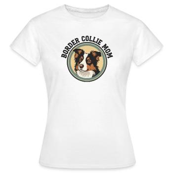 Badge rétro de maman Border Collie pour mamans de chiens - T-shirt Femme - blanc - Devant - AI Model Female 172 dark (172cm)