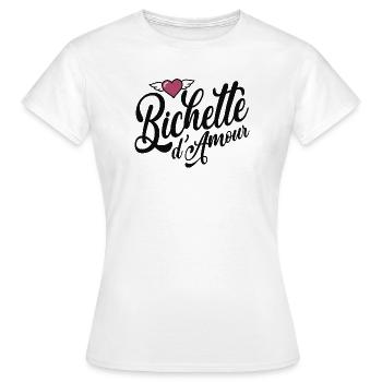 Bichette Amour Ramantique Coeur Ailes - T-shirt Femme - blanc - Devant - AI Model Female 172 dark (172cm)