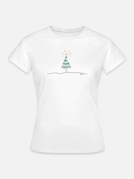Festliche Weihnachtsbaum Skizze - Frauen T-Shirt - Weiß