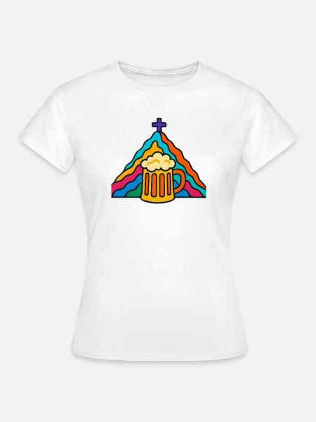Regenbogen Bier Gipfel - Frauen T-Shirt - Weiß