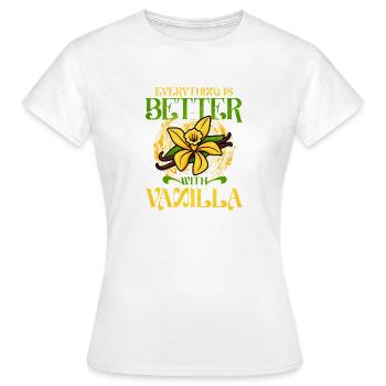 Vanille mit Vanilleblume - Frauen T-Shirt - Weiß - Vorne - AI Model Female 172 dark (172cm)