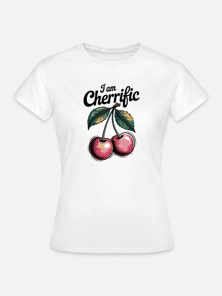 Kirsche Vintage I Am Cherrific Boho Kirschen - Frauen T-Shirt - Weiß