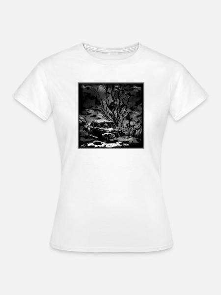 Dunkler Wald Oldtimer Illustration - Frauen T-Shirt - Weiß