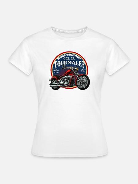 Tourmalet Mountainbike Abzeichen - Frauen T-Shirt - Weiß
