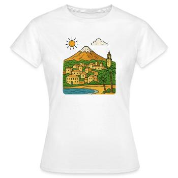 Paysage urbain coloré de Tenerife - T-shirt Femme - blanc - Devant - AI Model Female 172 dark (172cm)