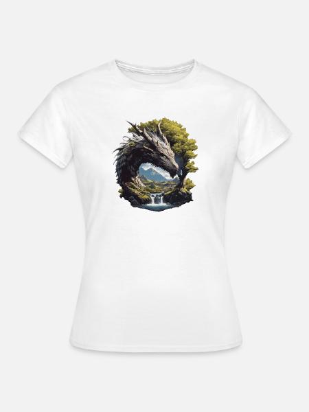 Drachen Drache - Frauen T-Shirt - Weiß