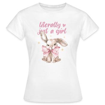 Just a Girl Coquette Shirt – Girly Top - Women's T-Shirt - white - Front - AI Model Female 172 dark (172cm)