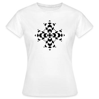 Fraktales Molekül Kornkreis - Frauen T-Shirt - Weiß - Vorne - AI Model Female 172 dark (172cm)