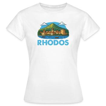 rhodos-insel- - Frauen T-Shirt - Weiß - Vorne - AI Model Female 172 dark (172cm)