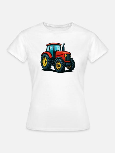 Landwirtschaftlicher Traktor mit Farbgestaltung - Frauen T-Shirt - Weiß