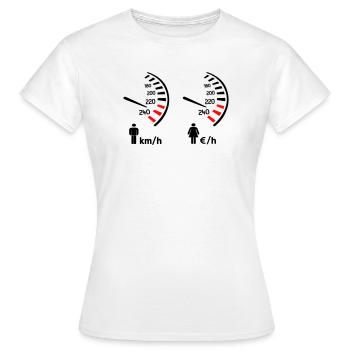 compteur de vitesse km/h et compteur de dépense  - T-shirt Femme - blanc - Devant - AI Model Female 172 dark (172cm)