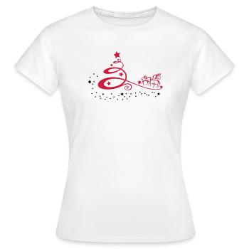 Weihnachtsbaum mit Sternen und Geschenken - Frauen T-Shirt - Weiß - Vorne - AI Model Female 172 dark (172cm)