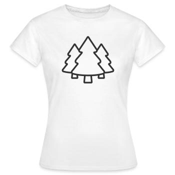 Fichte Nadelbaum Wald Linie Symbol - Frauen T-Shirt - Weiß - Vorne - AI Model Female 172 dark (172cm)