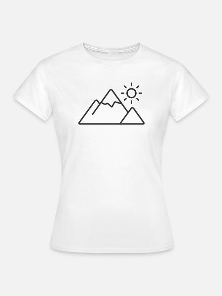 Berglandschaft Linie Symbol - Frauen T-Shirt - Weiß