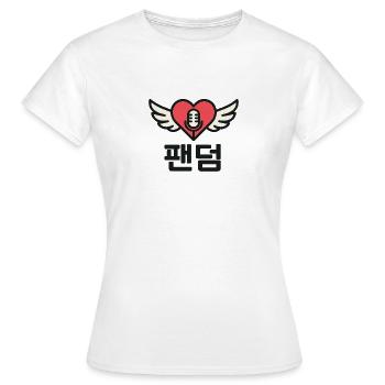 K-Pop Heart with Wing and Microphone Design - Women's T-Shirt - white - Front - AI Model Female 172 dark (172cm)
