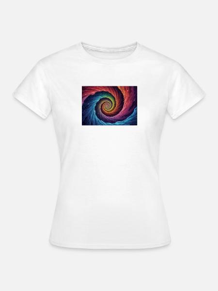 Bunter galaktischer Wirbel - Frauen T-Shirt - Weiß