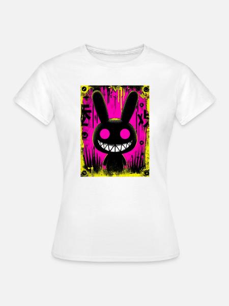 Electro Black Rabbit - Frauen T-Shirt - Weiß