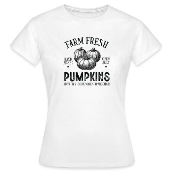 Citrouilles d’automne avec style rustique - T-shirt Femme - blanc - Devant - AI Model Female 172 dark (172cm)