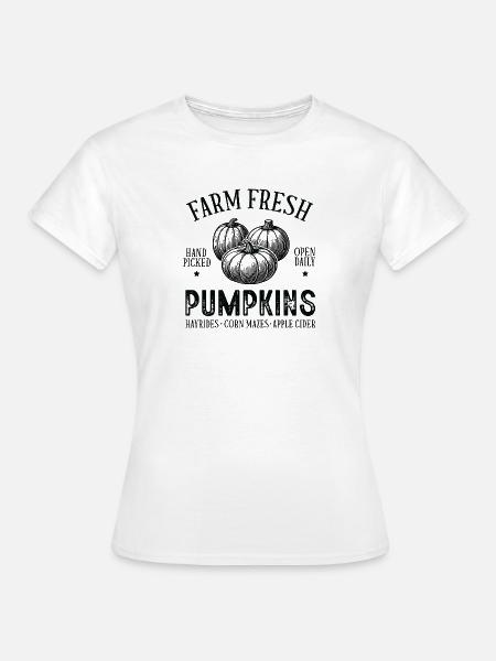 Herbstkürbisse im rustikalen Stil - Frauen T-Shirt - Weiß