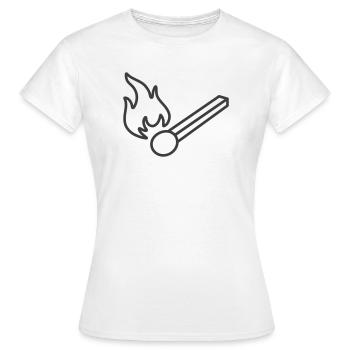 Brennendes Streichholz-Liniensymbol - Frauen T-Shirt - Weiß - Vorne - AI Model Female 172 dark (172cm)